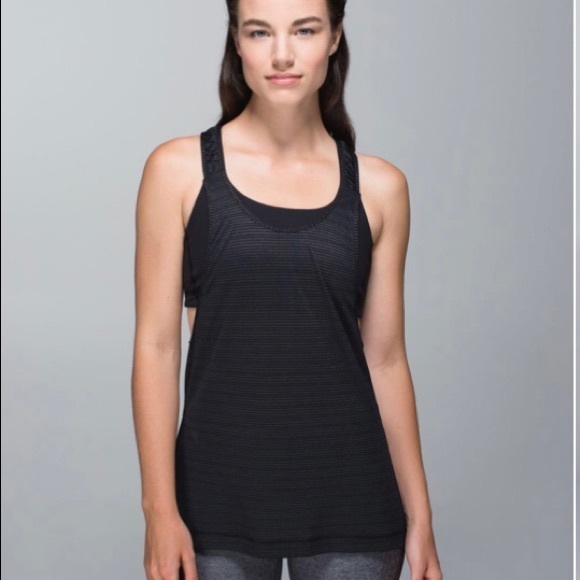 Lululemon Stash It Tank Black & Gold - Picture 1 of 16